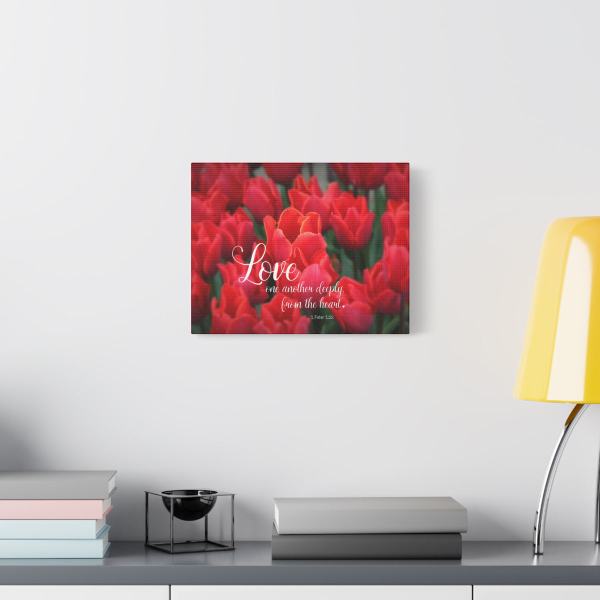 Scripture Canvas From The Heart 1 Peter 1:22 Christian Wall Art Bible Verse Print Ready to Hang-Express Your Love Gifts