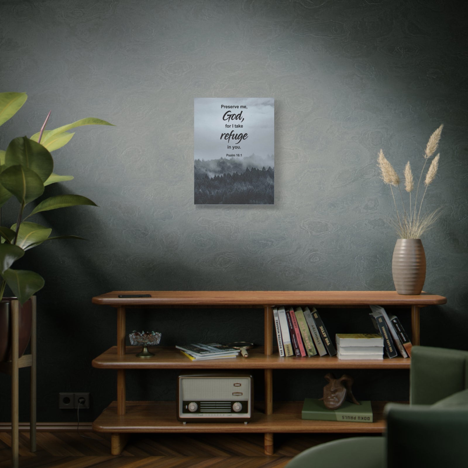 Scripture Canvas Preserve Me God Psalm 16:1 Christian Wall Art Bible Verse Print Ready to Hang-Express Your Love Gifts