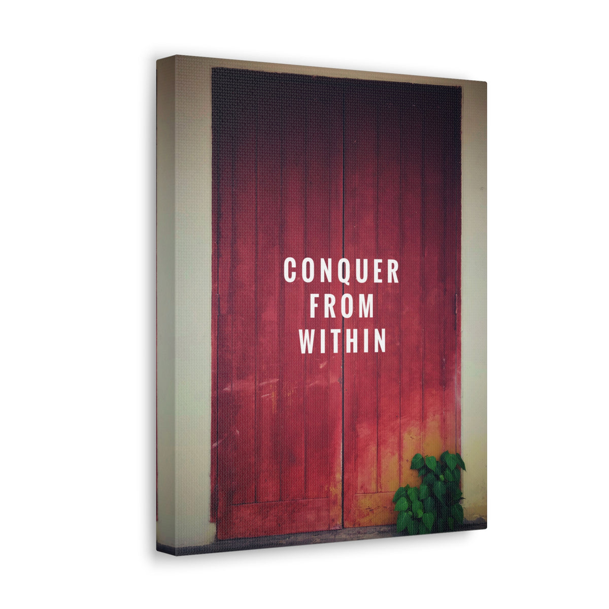 Inspirational Quote Canvas Conquer From Within Motivational Print Ready to Hang Artwork-Express Your Love Gifts