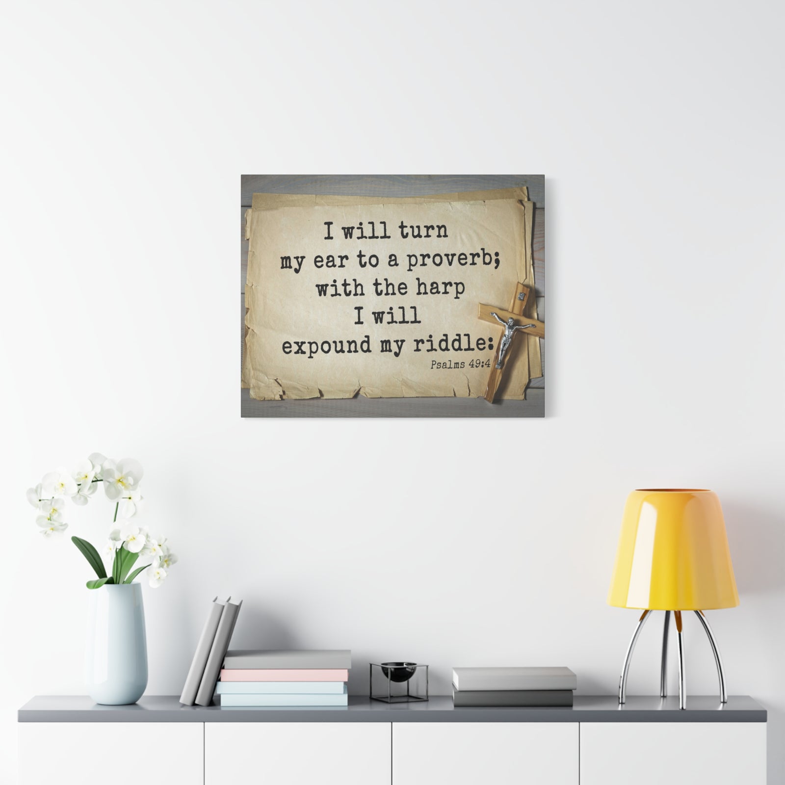 Scripture Walls To A Proverb Psalms 49:4 Bible Verse Canvas Christian Wall Art Ready to Hang-Express Your Love Gifts