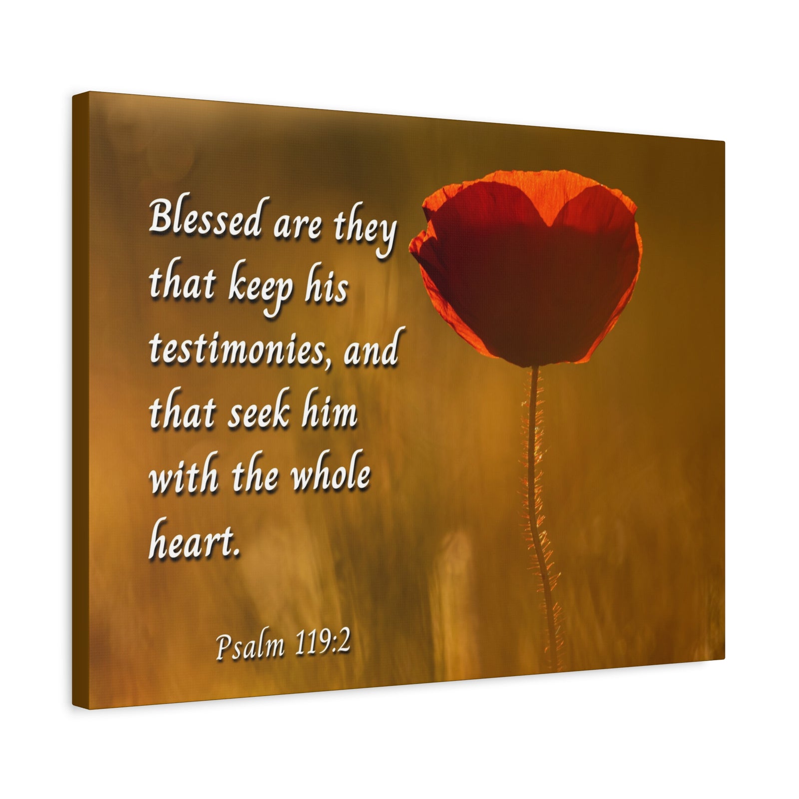Scripture Canvas Seek God Psalm 119:2 Christian Wall Art Bible Verse Print Ready to Hang-Express Your Love Gifts