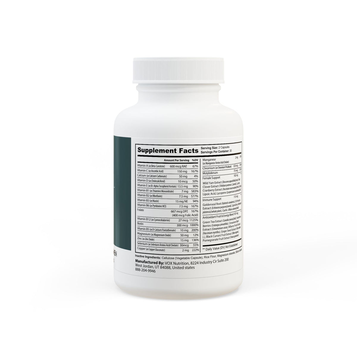 Eternal Youth Multivitamin for Women – Energy, Hair & Antioxidant Support Lactose-Free 60 Capsules-Express Your Love Gifts