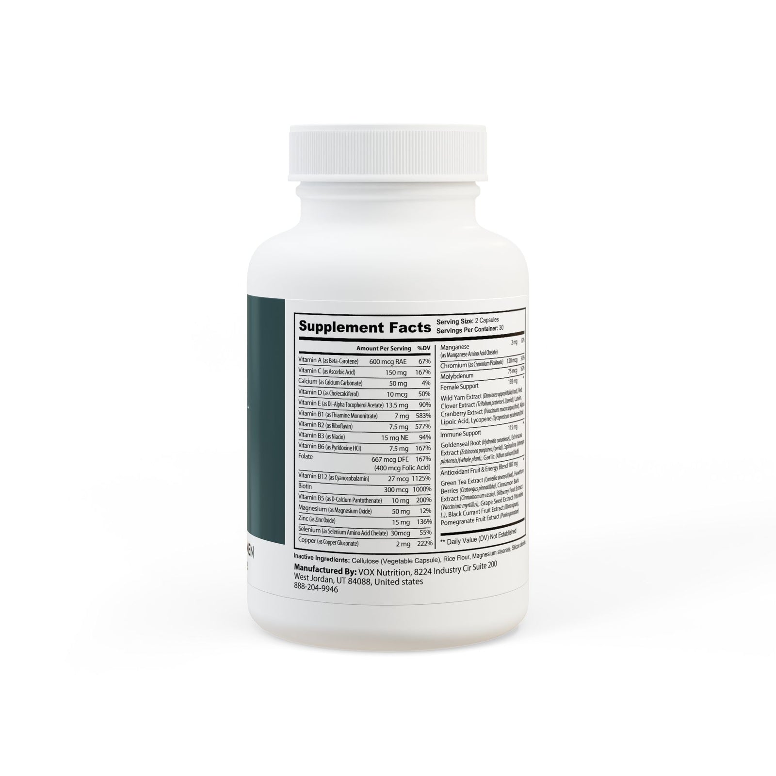 Eternal Youth Multivitamin for Women – Energy, Hair & Antioxidant Support Lactose-Free 60 Capsules-Express Your Love Gifts