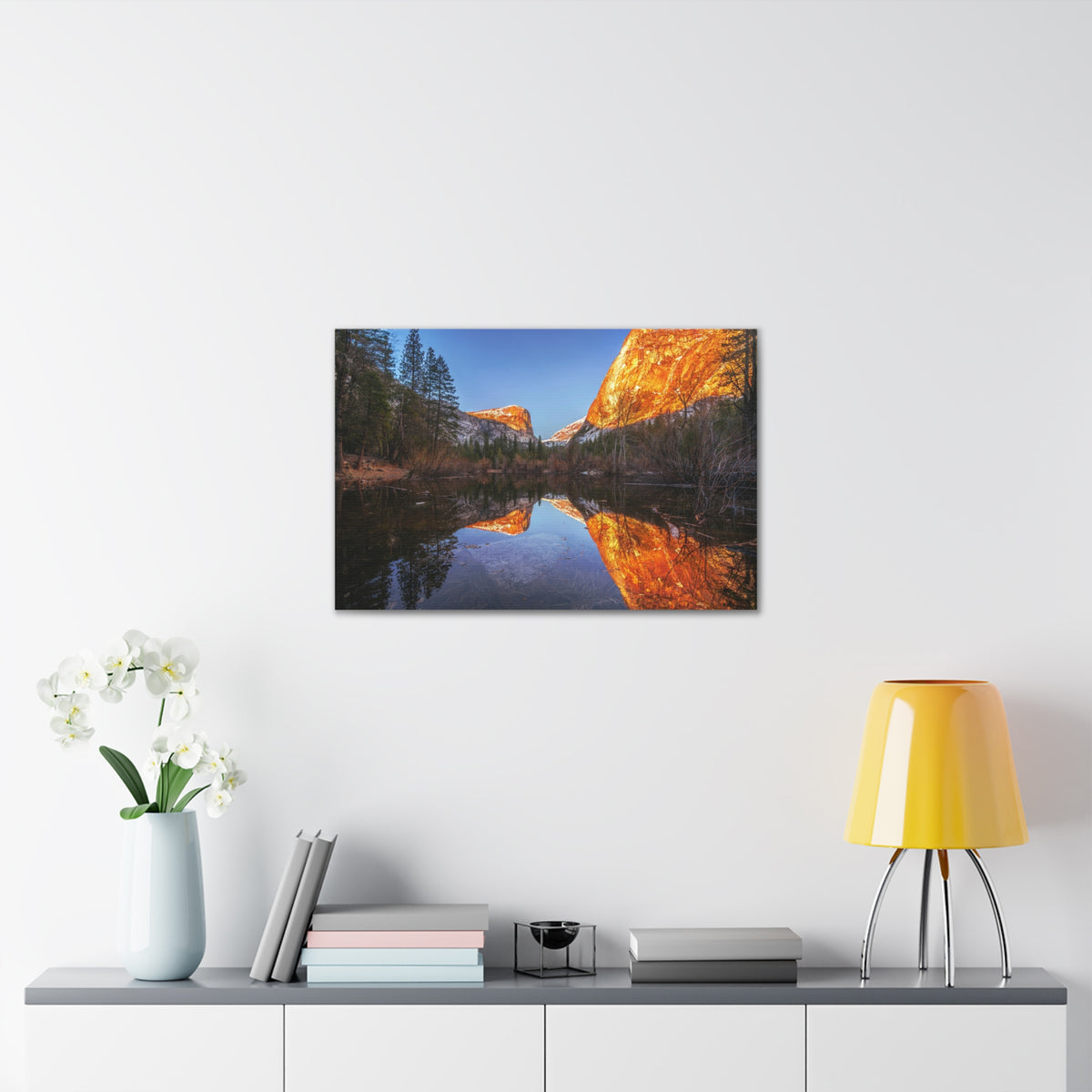Mountain Golden Hour Lake Nature Wilderness Photography Canvas Wall Art for Home Decor Ready-to-Hang-Express Your Love Gifts