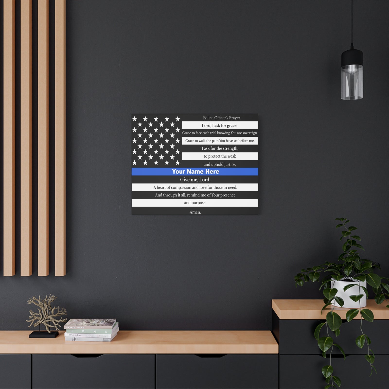 Scripture Walls Personalized Police Prayer Bible Canvas Christian Wall Art Ready to Hang Unframed-Express Your Love Gifts