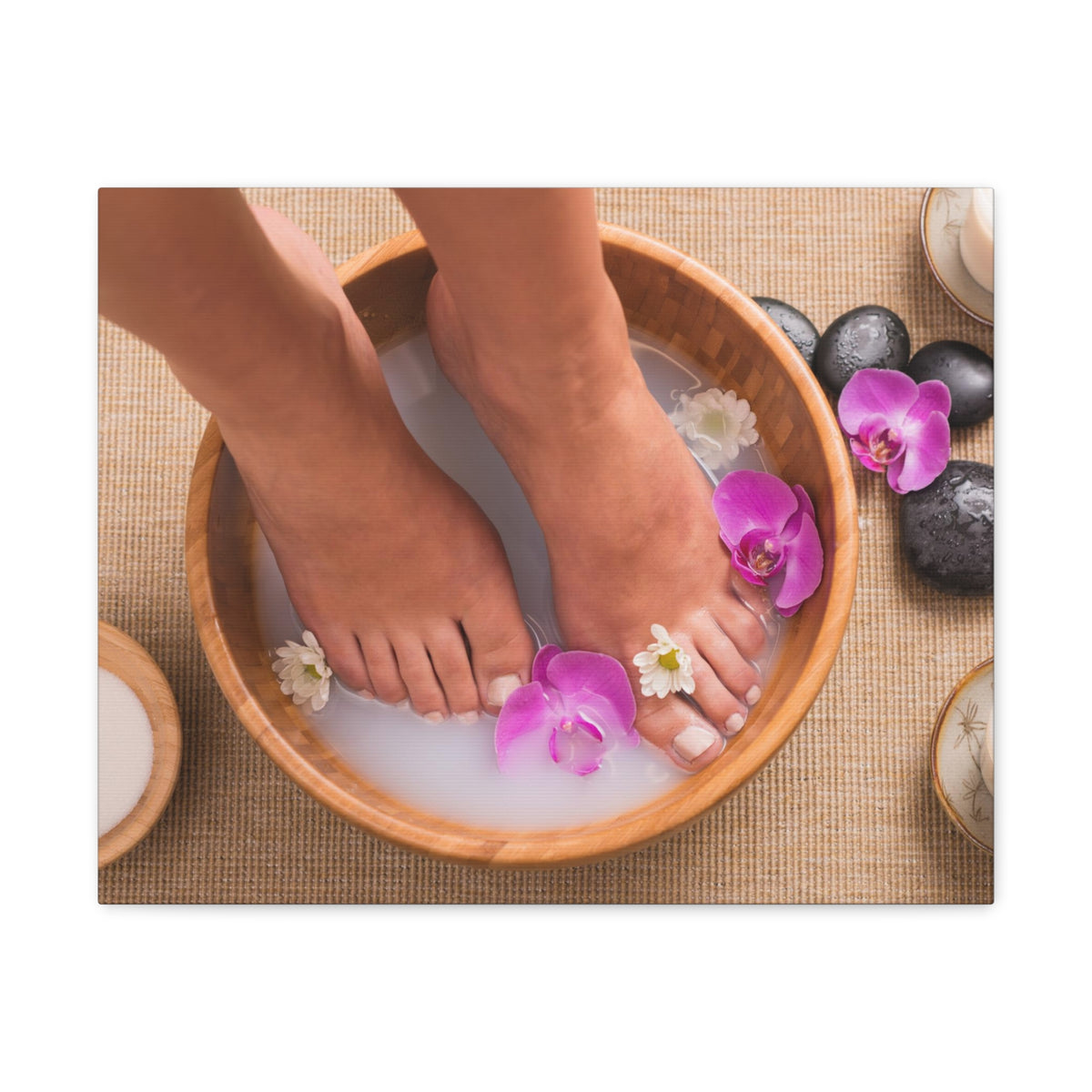 Footbath With Orchid Forest Floral Nature Photography Canvas Wall Art for Home Decor Ready-to-Hang-Express Your Love Gifts