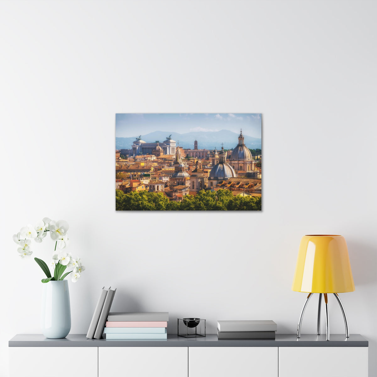 Rome Daytime Skyline Canvas Artwork High-Quality Breathtaking Stunning Cityscape for Home Decor Ready to Hang-Express Your Love Gifts