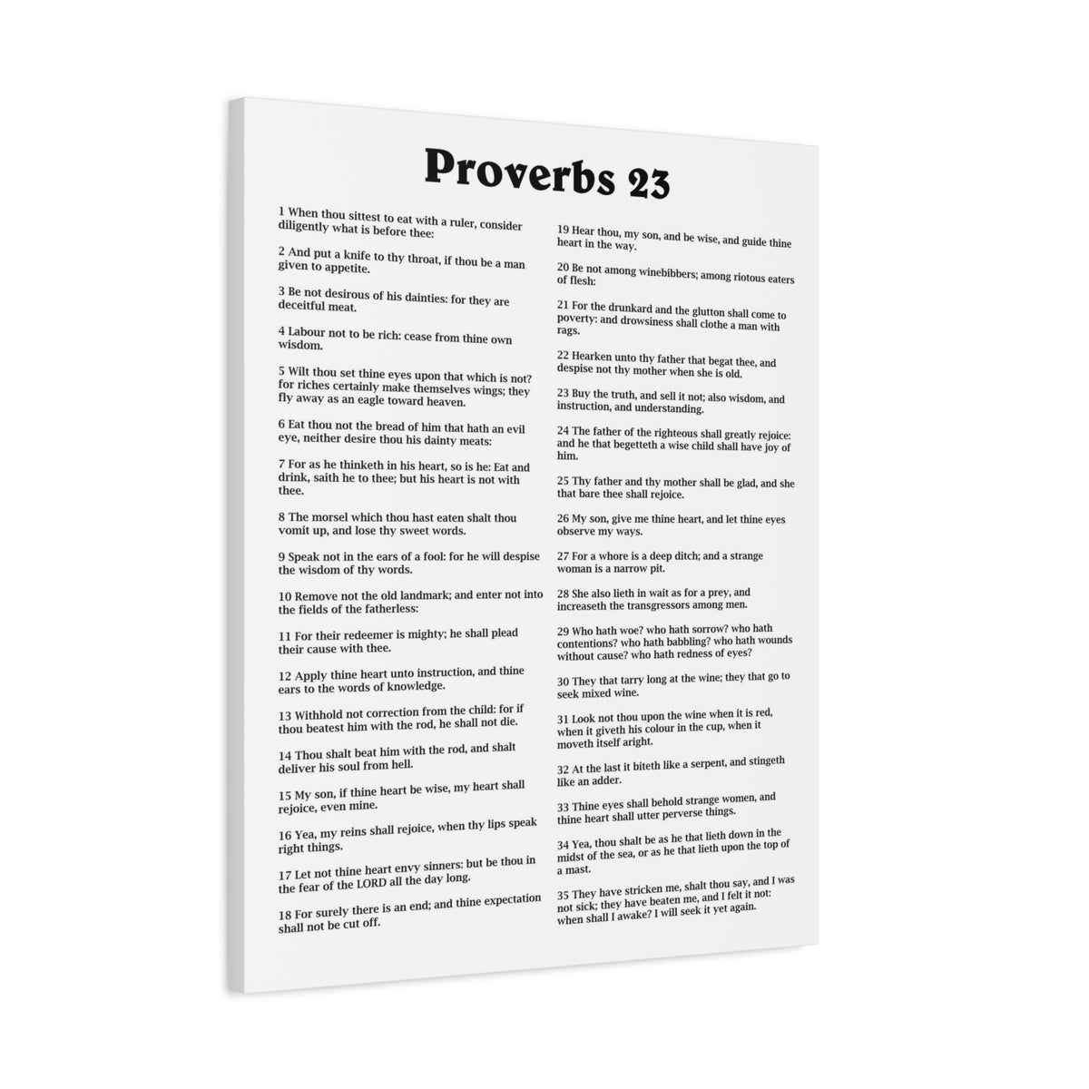 Scripture Walls Proverbs Chapter 23 White Bible Canvas Christian Wall Art Ready to Hang Unframed-Express Your Love Gifts