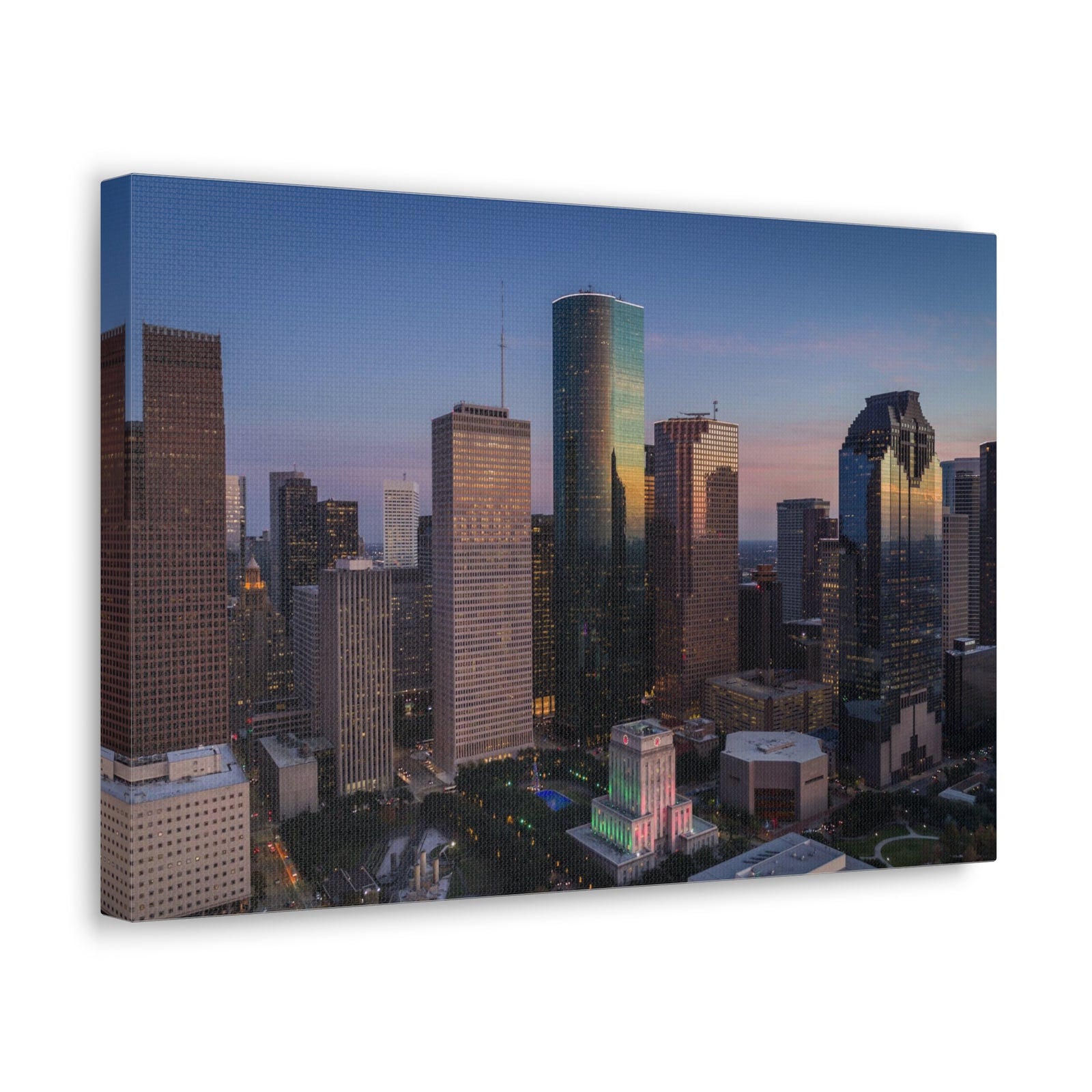 Houston Night Skyline Canvas Artwork High-Quality Breathtaking Stunning Cityscape for Home Decor Ready to Hang-Express Your Love Gifts