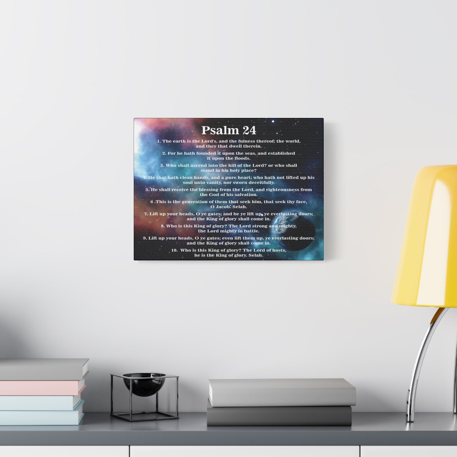 Scripture Canvas Christ is King Psalm 24 Christian Wall Art Bible Verse Print Ready to Hang-Express Your Love Gifts