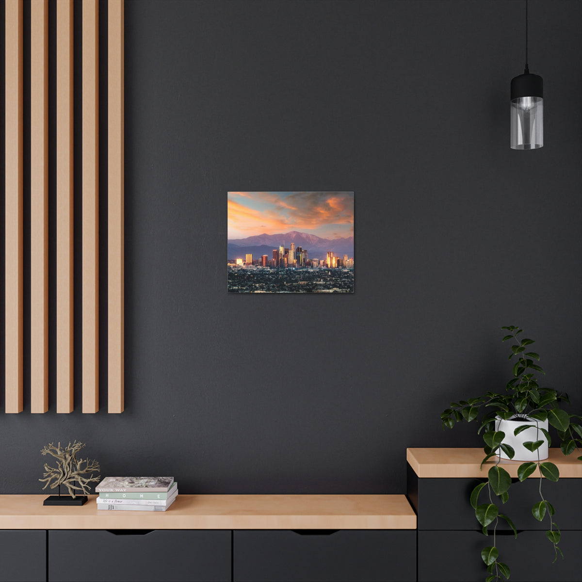 Los Angeles Daytime Skyline Canvas Artwork High-Quality Breathtaking Stunning Cityscape for Home Decor Ready to Hang-Express Your Love Gifts