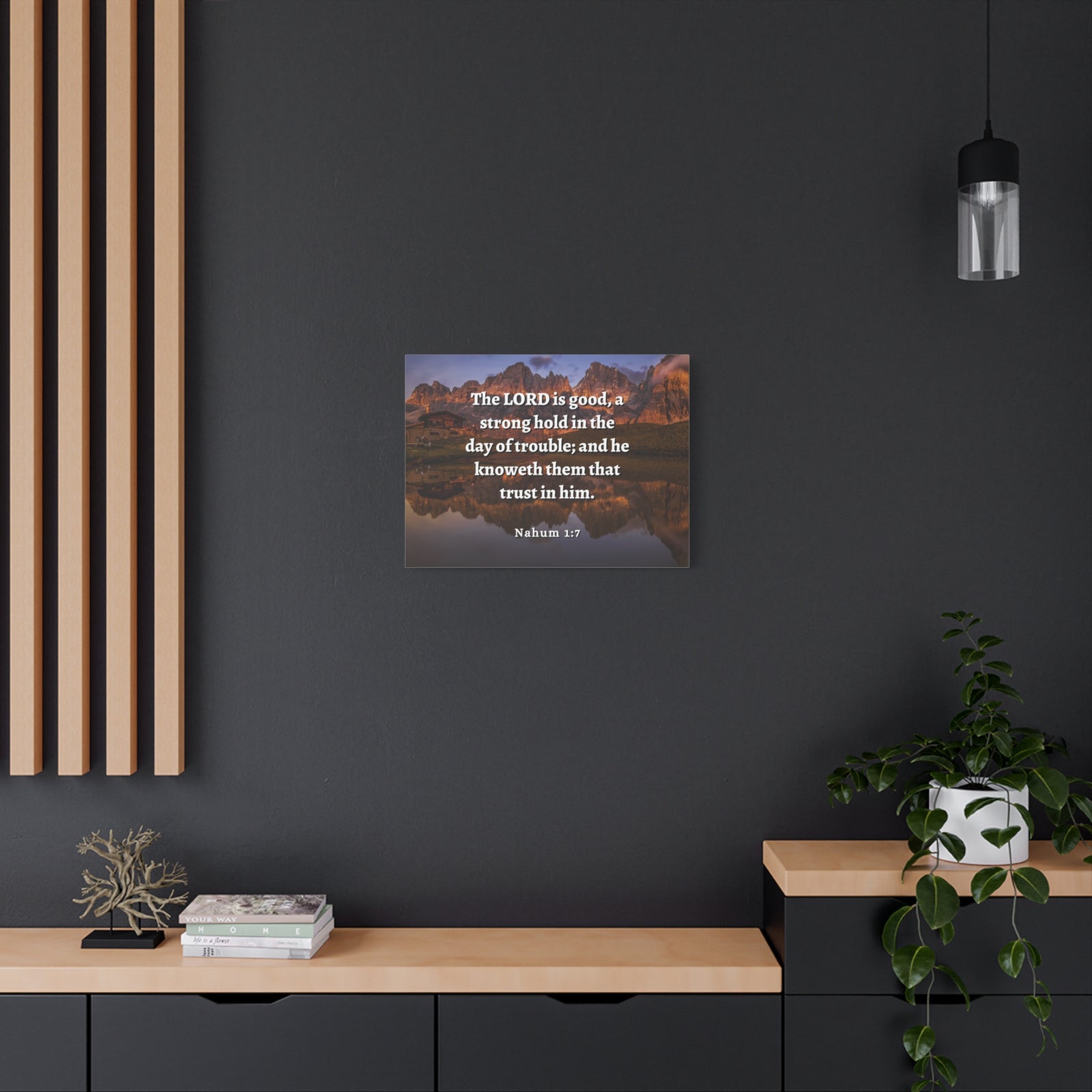 Scripture Walls Lord Is Good Nahum 1:7 Bible Verse Canvas Christian Wall Art Ready to Hang-Express Your Love Gifts