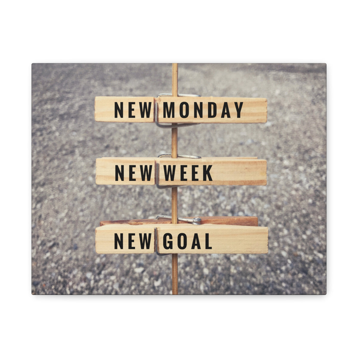 Inspirational Quote Canvas New Monday New Goal Motivational Print Ready to Hang Artwork-Express Your Love Gifts