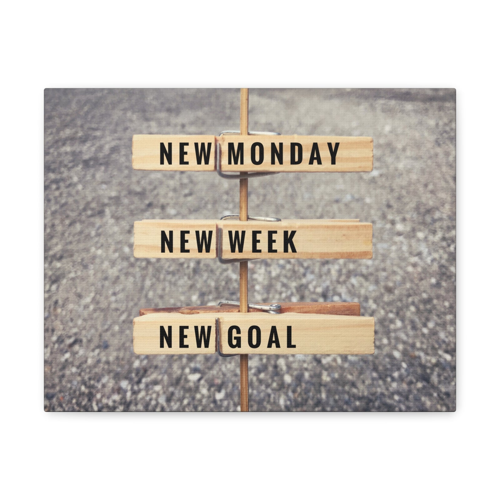 Inspirational Quote Canvas New Monday New Goal Motivational Print Ready to Hang Artwork-Express Your Love Gifts
