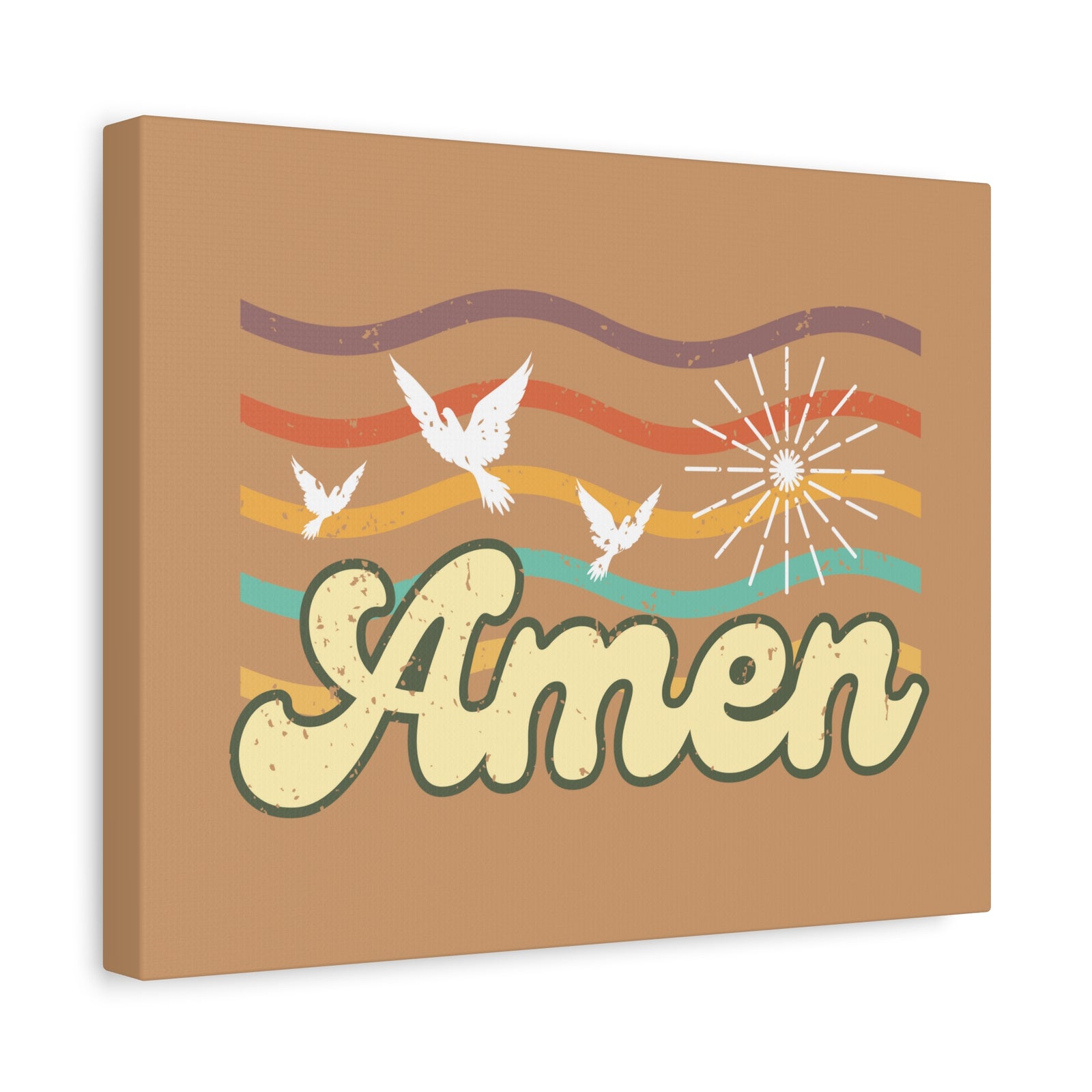 Scripture Canvas Amen Psalm 72:19 Three Doves Christian Wall Art Bible Verse Print Ready to Hang-Express Your Love Gifts