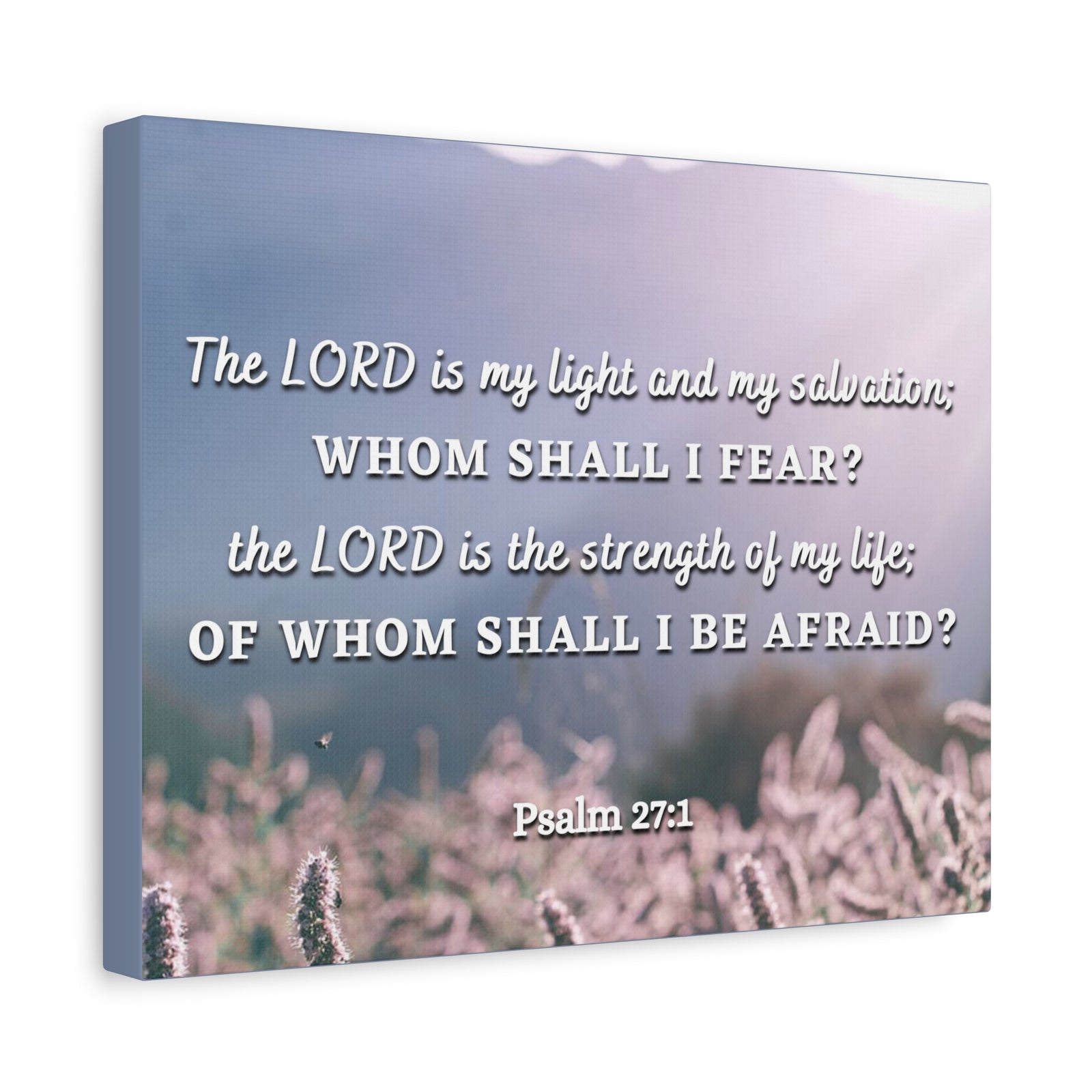 Scripture Canvas Light And Salvation Psalm 27:1 Christian Wall Art Bible Verse Print Ready to Hang-Express Your Love Gifts
