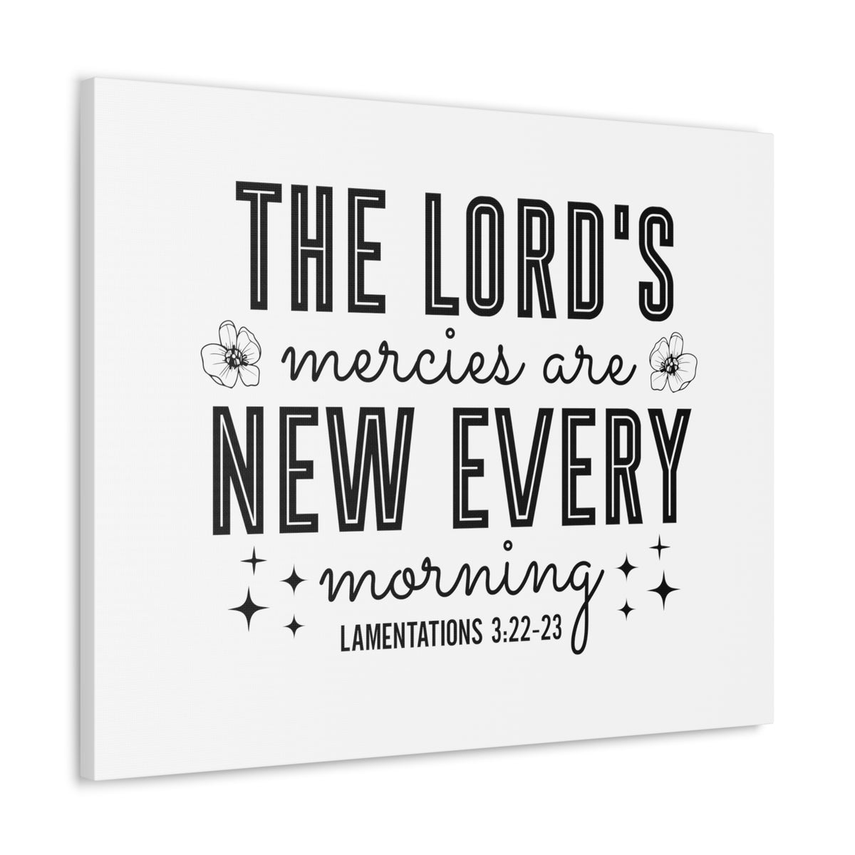Scripture Walls Lamentations 3:22-23 New Every Morning Bible Verse Canvas Christian Wall Art Ready to Hang Unframed-Express Your Love Gifts
