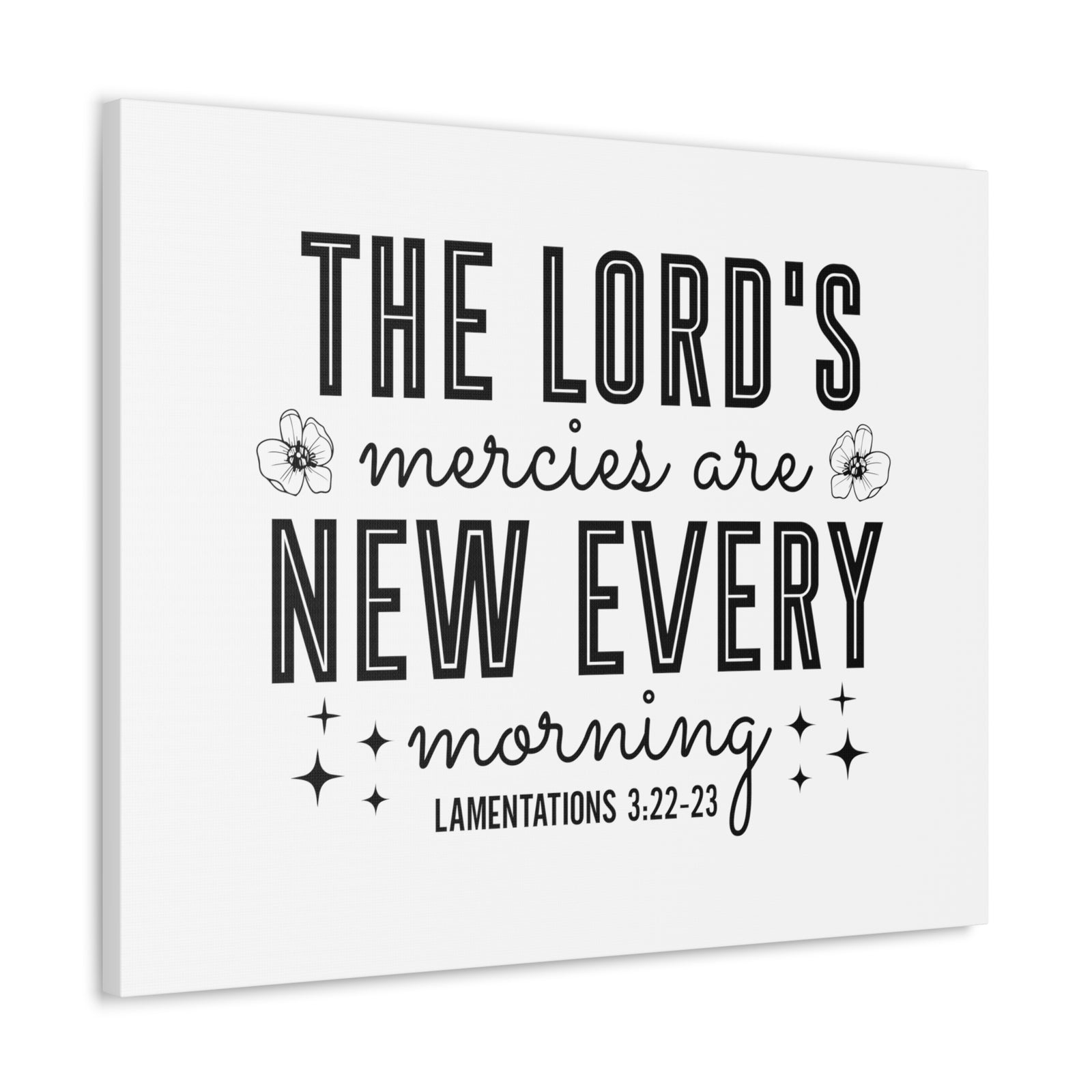 Scripture Walls Lamentations 3:22-23 New Every Morning Bible Verse Canvas Christian Wall Art Ready to Hang Unframed-Express Your Love Gifts