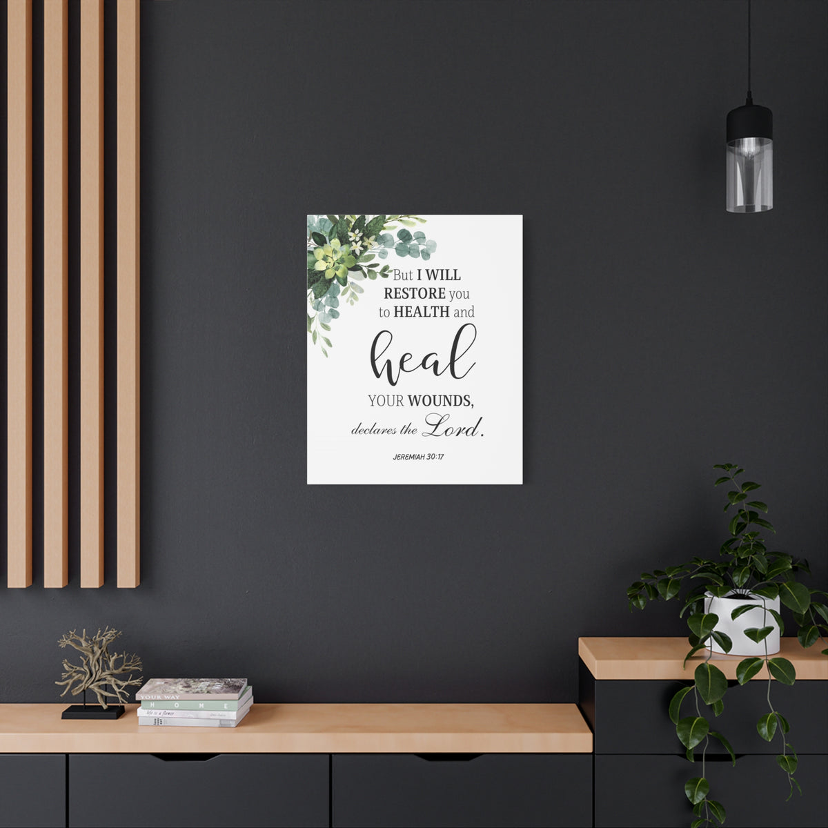 Scripture Walls Jeremiah 30:17 I Will Restore You Bible Verse Canvas Christian Wall Art Ready to Hang Unframed-Express Your Love Gifts