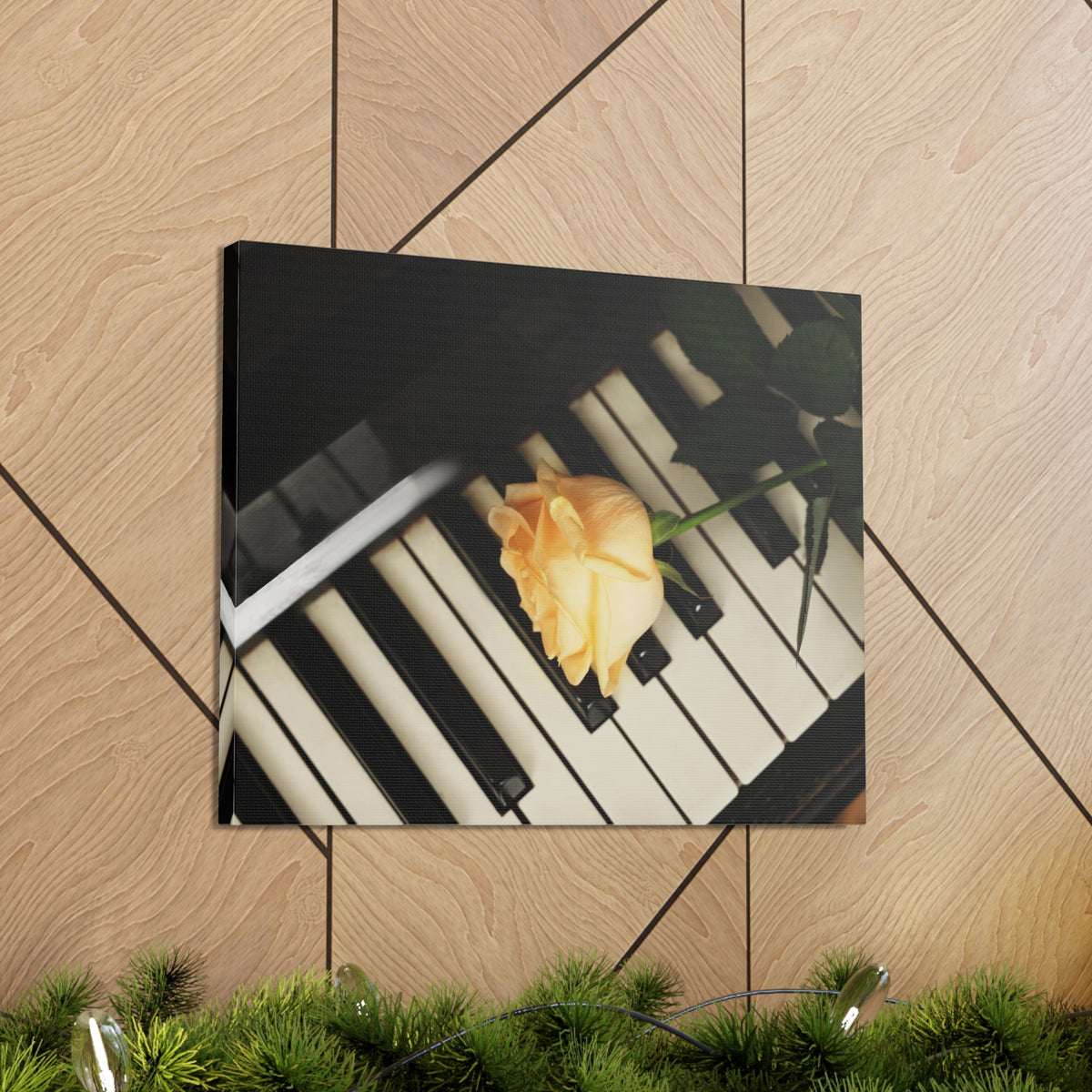 Piano Rose Music Lover's Delight Piano Keyboard Canvas Wall Art for Home Decor Ready-to-Hang-Express Your Love Gifts