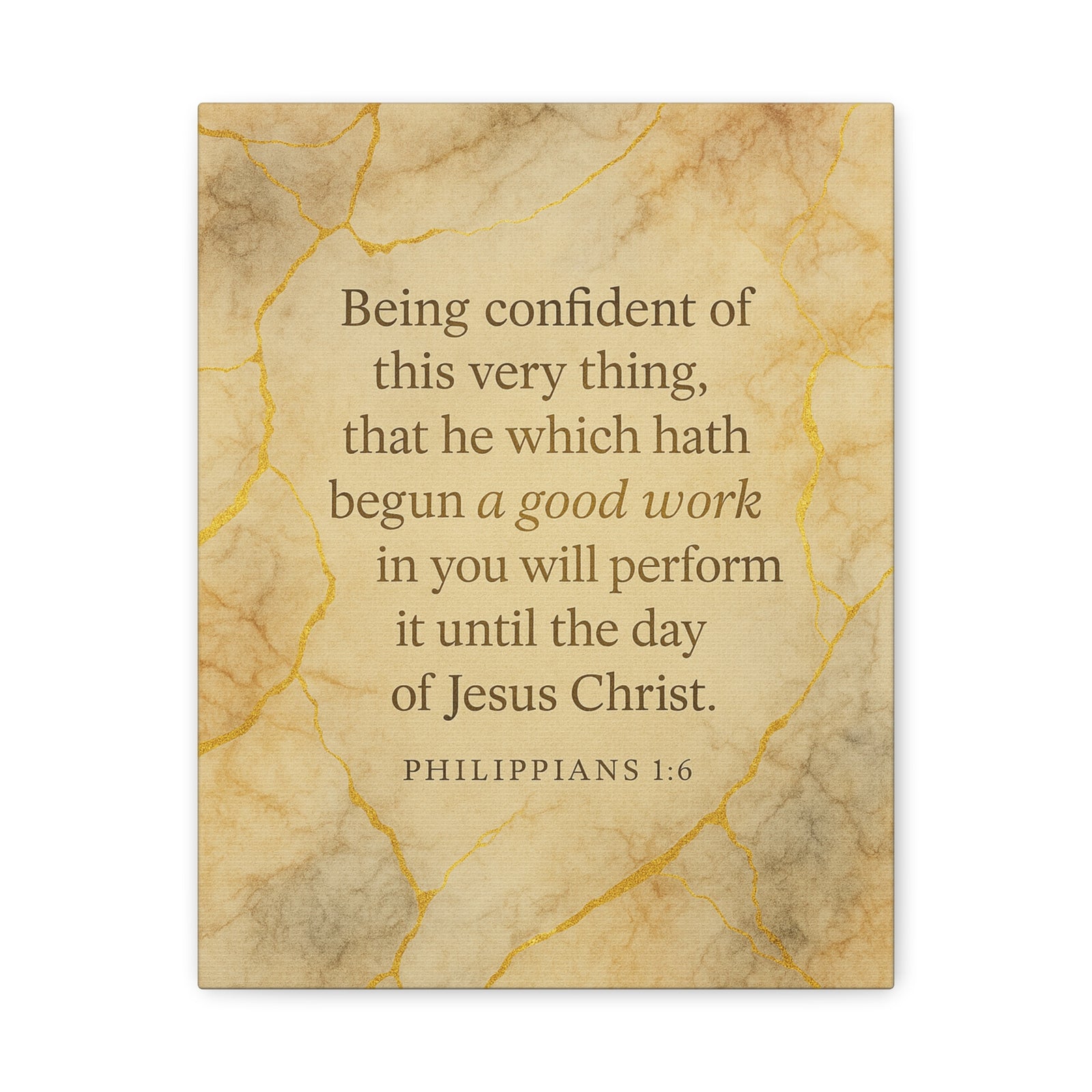 Bible Verse Canvas Philippians 1:6 Christian Home Décor Wall Art Scripture Ready to Hang Faith Print-Express Your Love Gifts