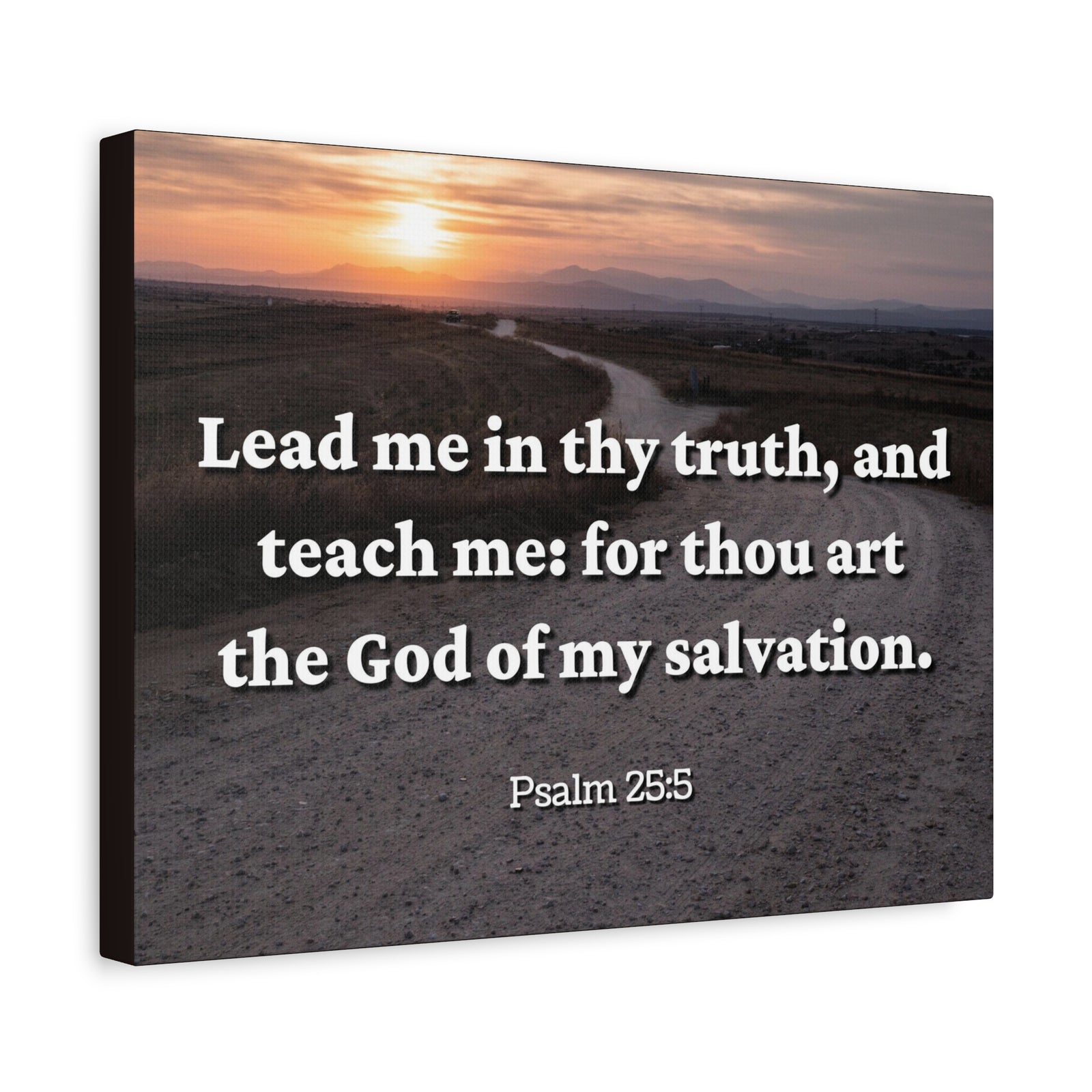 Scripture Canvas My Salvation Psalm 25:5 Christian Wall Art Bible Verse Print Ready to Hang-Express Your Love Gifts