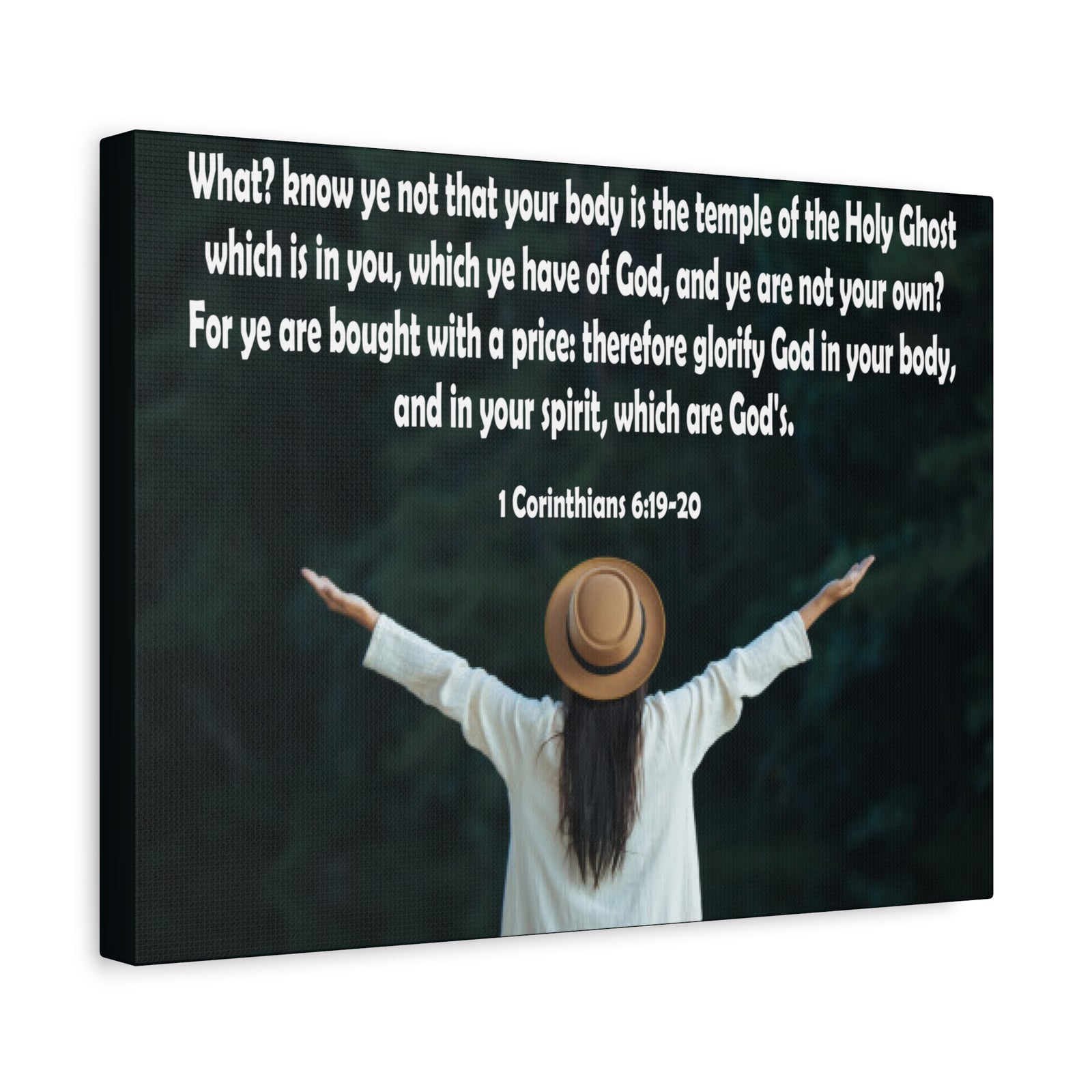 Bible Verse Canvas You Are Not Your Own 1 Corinthians 6:19-20 Christian Home Décor Wall Art Scripture Ready to Hang Faith Print-Express Your Love Gifts