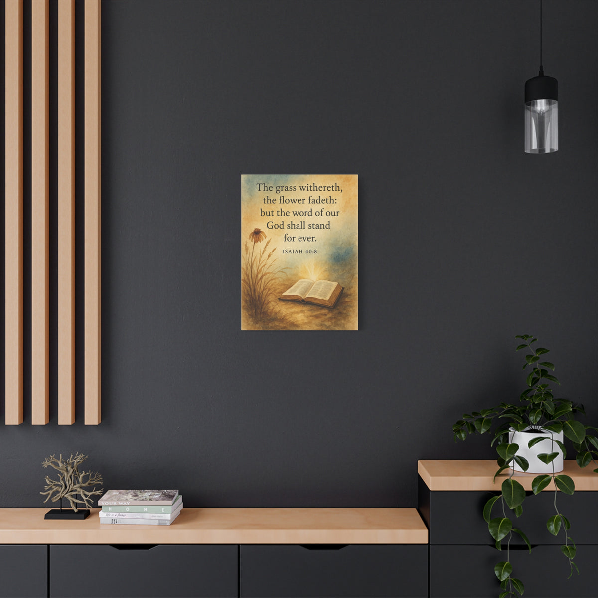 Bible Verse Canvas Isaiah 40:8 Christian Home Décor Wall Art Scripture Ready to Hang Faith Print-Express Your Love Gifts