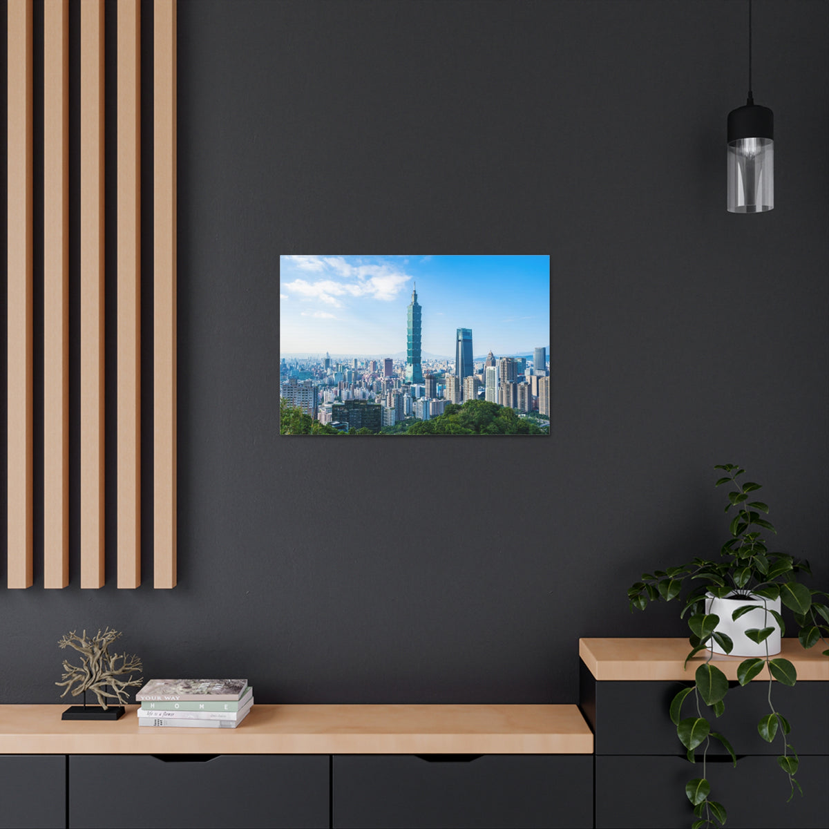 Taipei Daytime Skyline Canvas Artwork High-Quality Breathtaking Stunning Cityscape for Home Decor Ready to Hang-Express Your Love Gifts