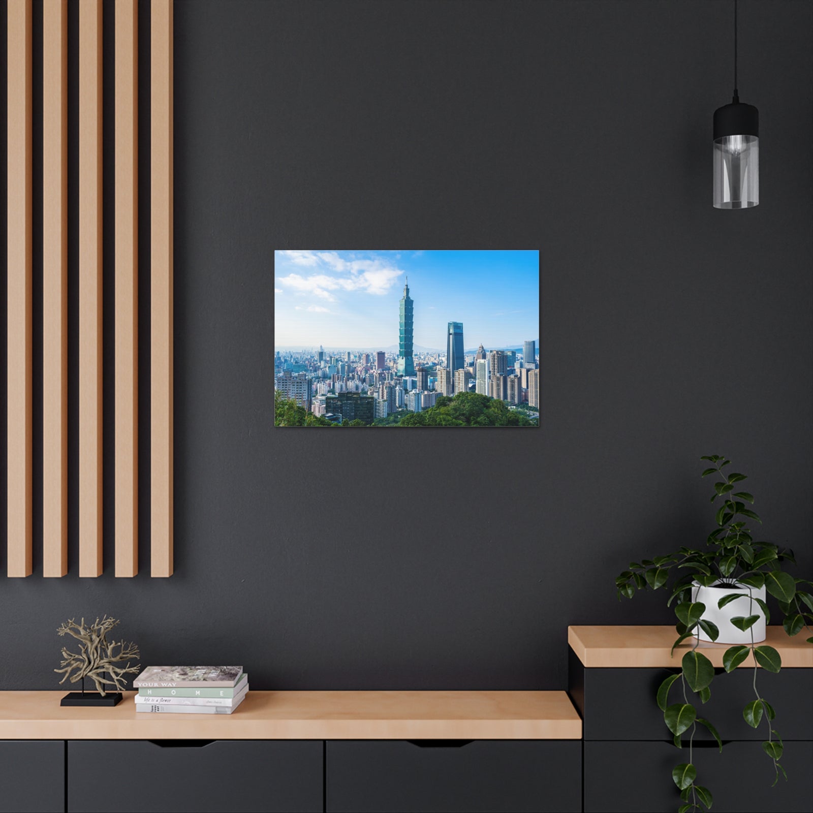 Taipei Daytime Skyline Canvas Artwork High-Quality Breathtaking Stunning Cityscape for Home Decor Ready to Hang-Express Your Love Gifts