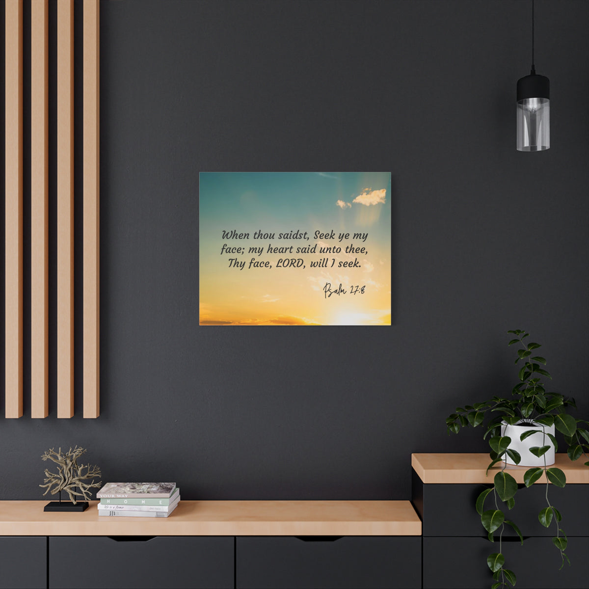 Scripture Walls Seek Psalms 27:8 Bible Verse Canvas Christian Wall Art Ready to Hang-Express Your Love Gifts