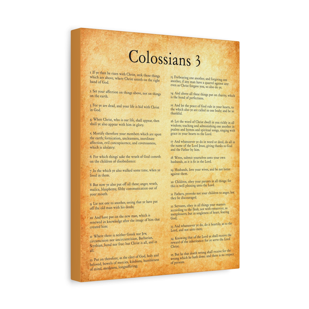 Scripture Walls Colossians 3 Put On The New Gold Bible Verse Canvas Christian Wall Art Ready to Hang-Express Your Love Gifts