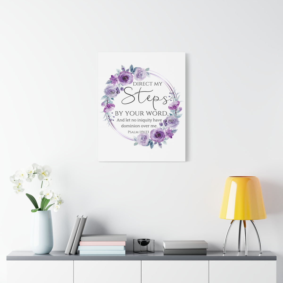 Scripture Walls Psalm 119:133 Direct My Steps Bible Verse Canvas Christian Wall Art Ready to Hang Unframed-Express Your Love Gifts