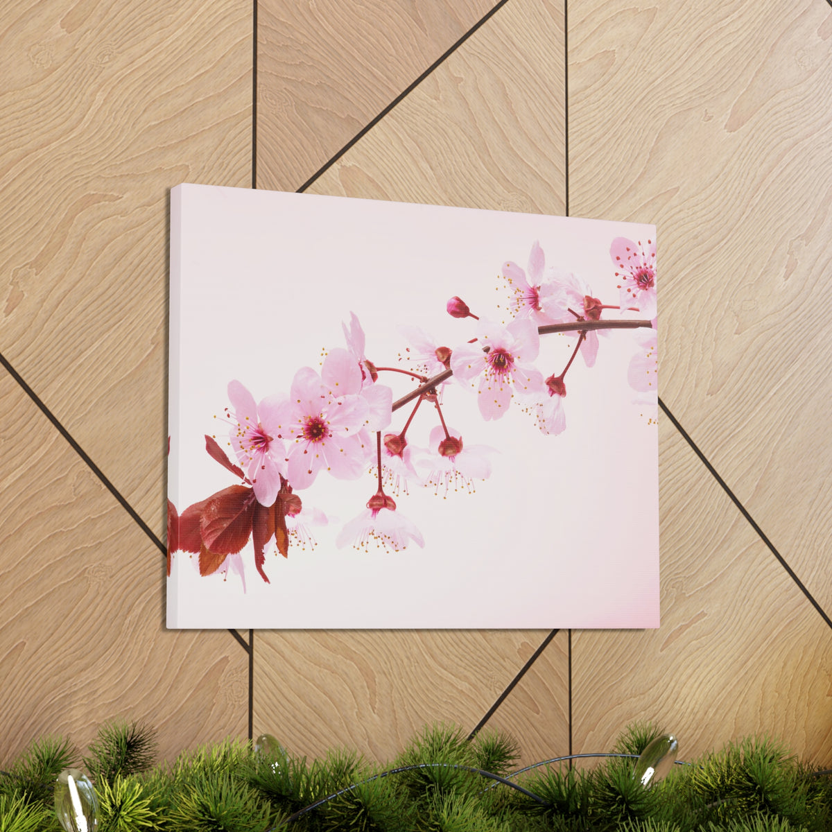 Single Cherry Blossom Forest Floral Nature Photography Canvas Wall Art for Home Decor Ready-to-Hang-Express Your Love Gifts