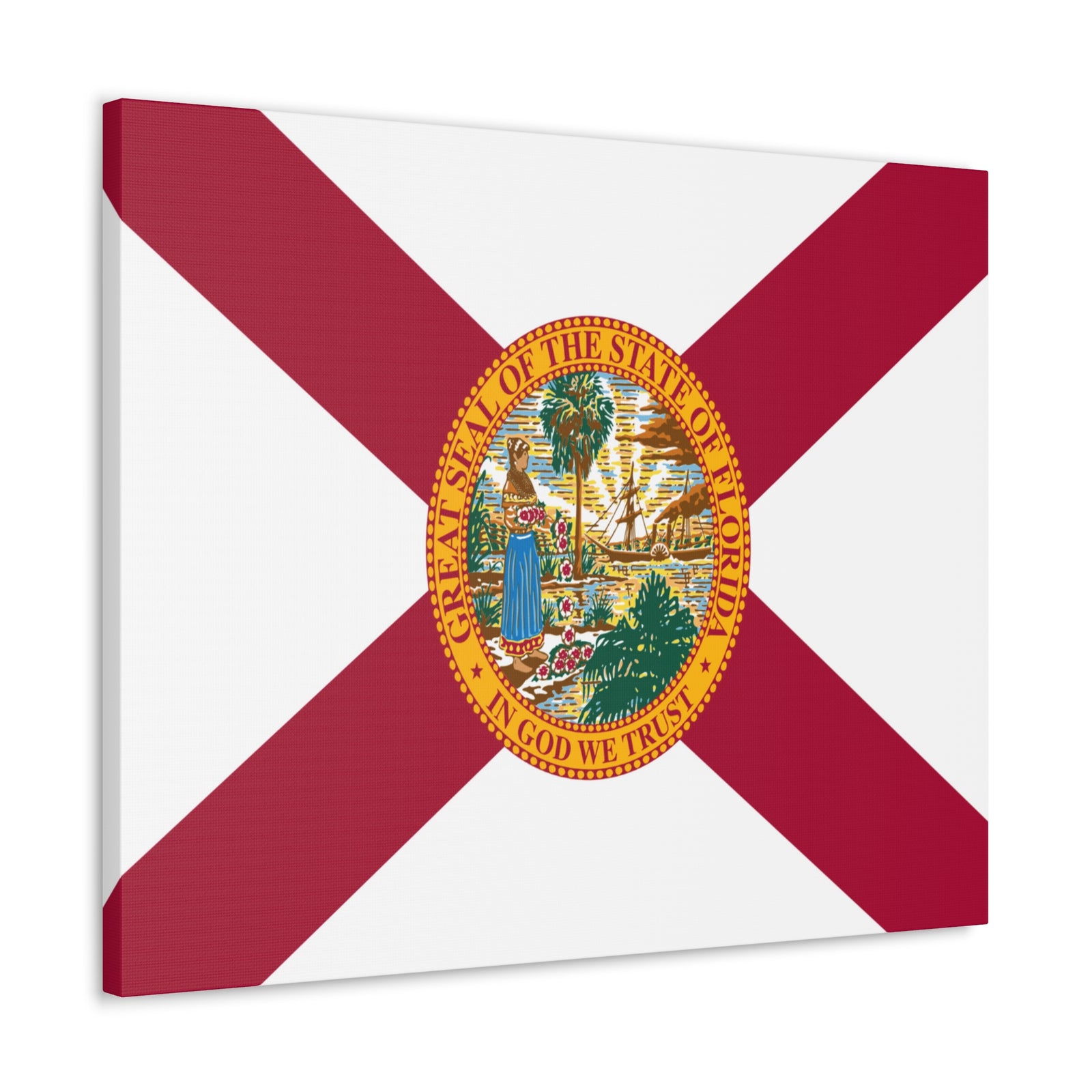 Florida State Flag Canvas Vibrant Wall Art Unframed Home Decor-Express Your Love Gifts