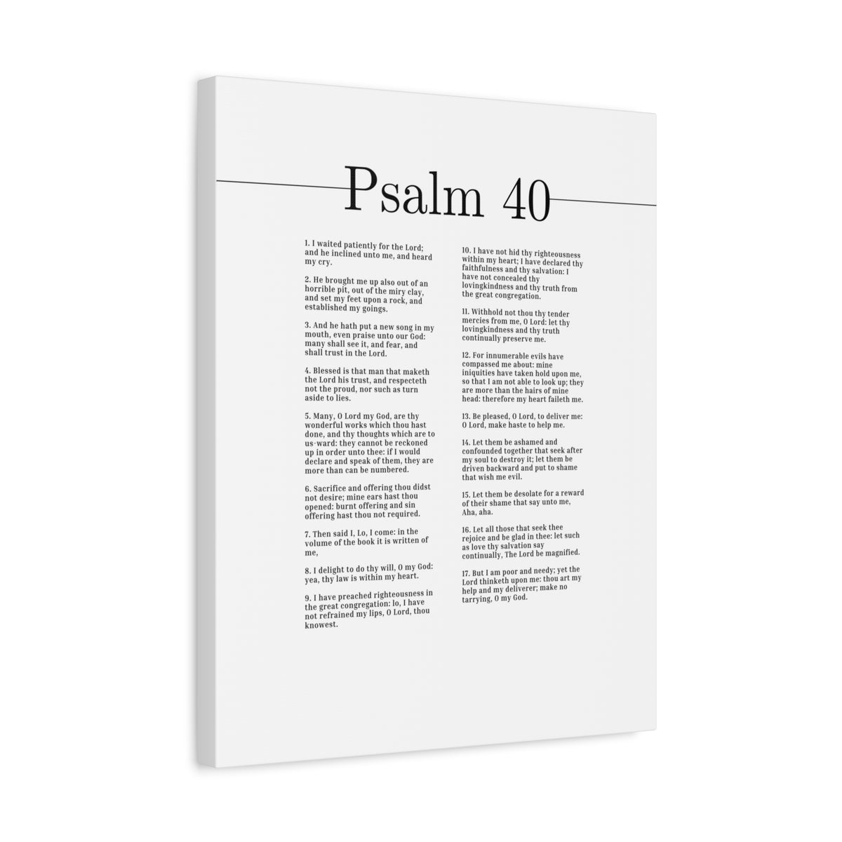 Scripture Canvas Shall Trust In The Lord Psalm 40 Christian Wall Art Bible Verse Print Ready to Hang-Express Your Love Gifts