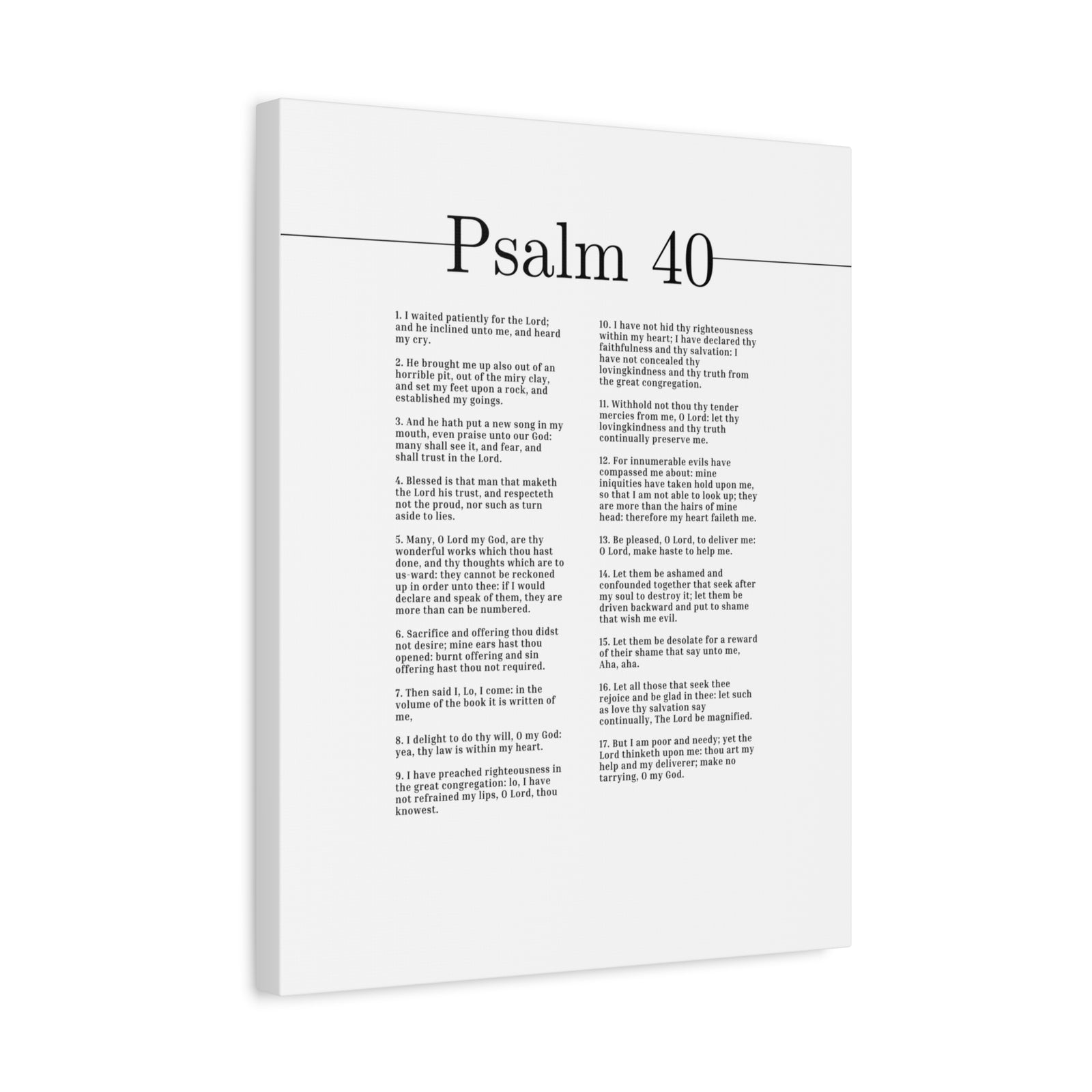 Scripture Canvas Shall Trust In The Lord Psalm 40 Christian Wall Art Bible Verse Print Ready to Hang-Express Your Love Gifts