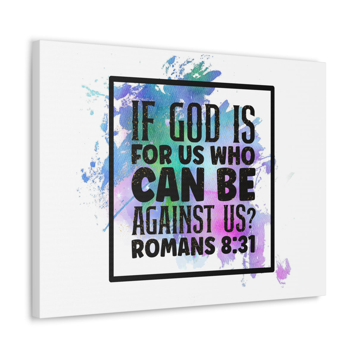 Scripture Walls Romans 8:31 Who Can Be Against Us Bible Verse Canvas Christian Wall Art Ready to Hang Unframed-Express Your Love Gifts