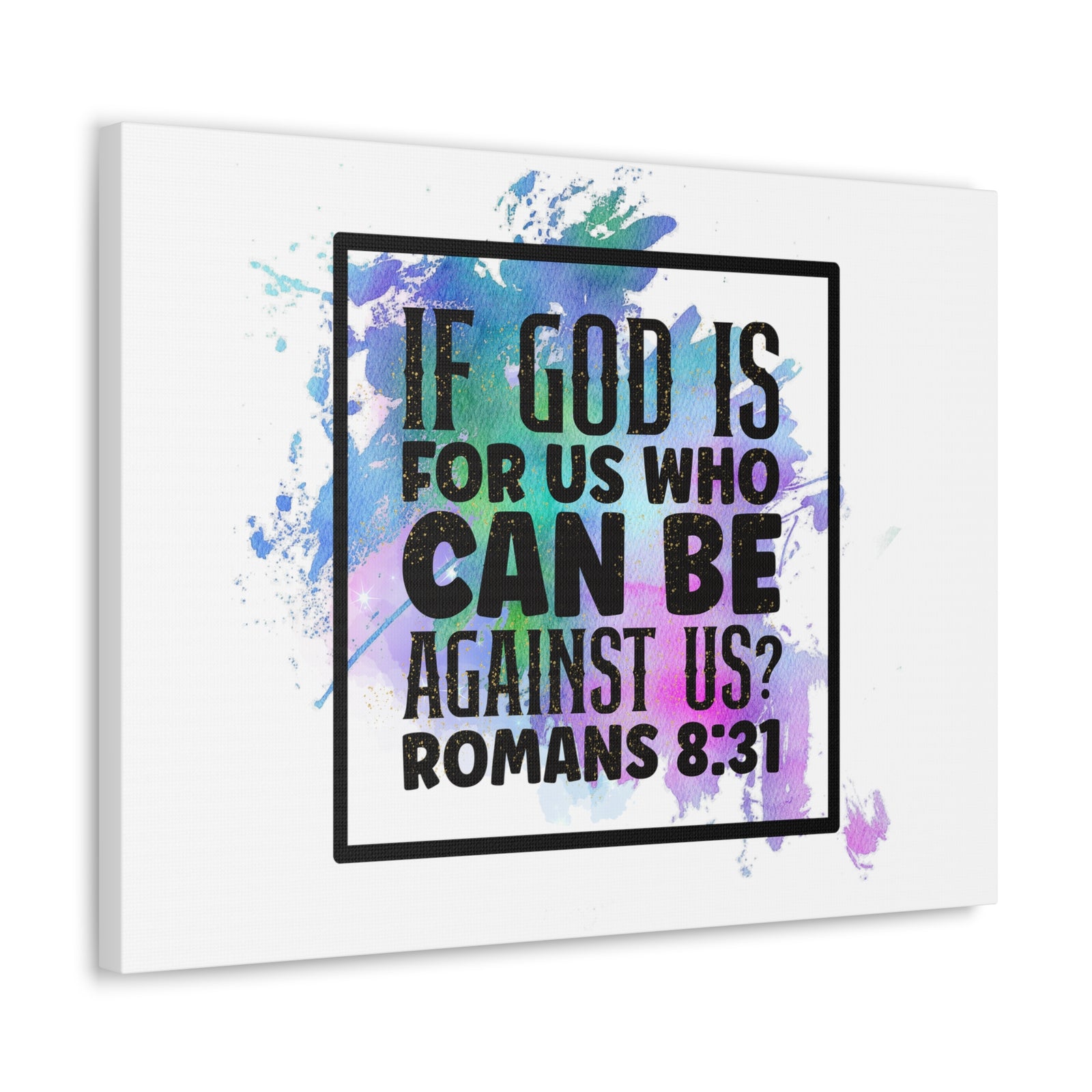 Scripture Walls Romans 8:31 Who Can Be Against Us Bible Verse Canvas Christian Wall Art Ready to Hang Unframed-Express Your Love Gifts