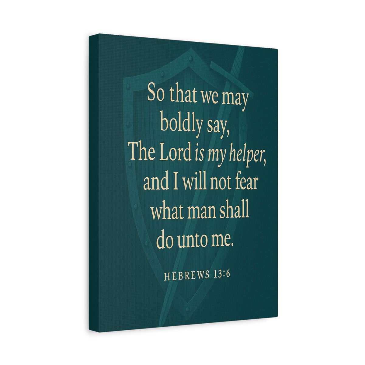 Bible Verse Canvas Hebrews 13:6 Christian Home Décor Wall Art Scripture Ready to Hang Faith Print-Express Your Love Gifts