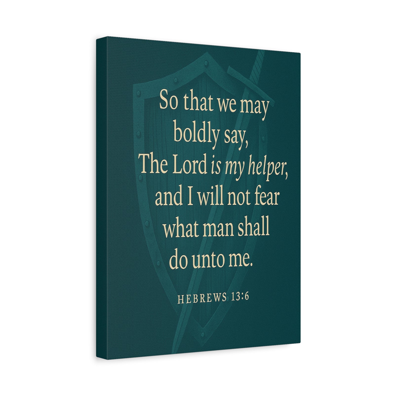 Bible Verse Canvas Hebrews 13:6 Christian Home Décor Wall Art Scripture Ready to Hang Faith Print-Express Your Love Gifts