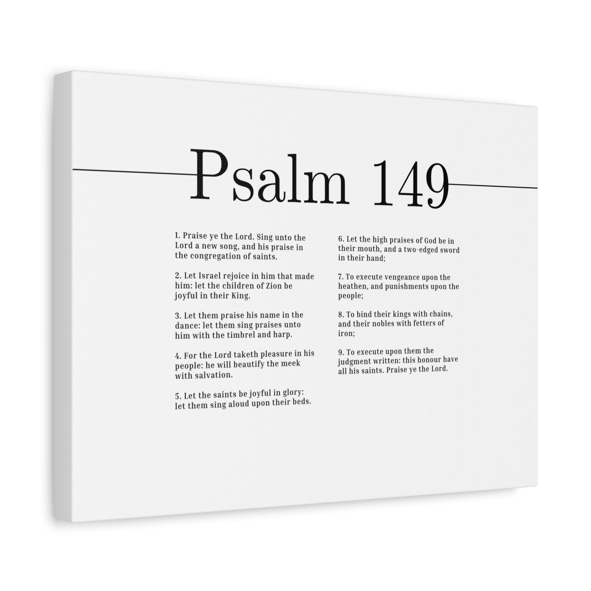 Scripture Canvas High Praises Of God Psalm 149 Christian Wall Art Bible Verse Print Ready to Hang-Express Your Love Gifts