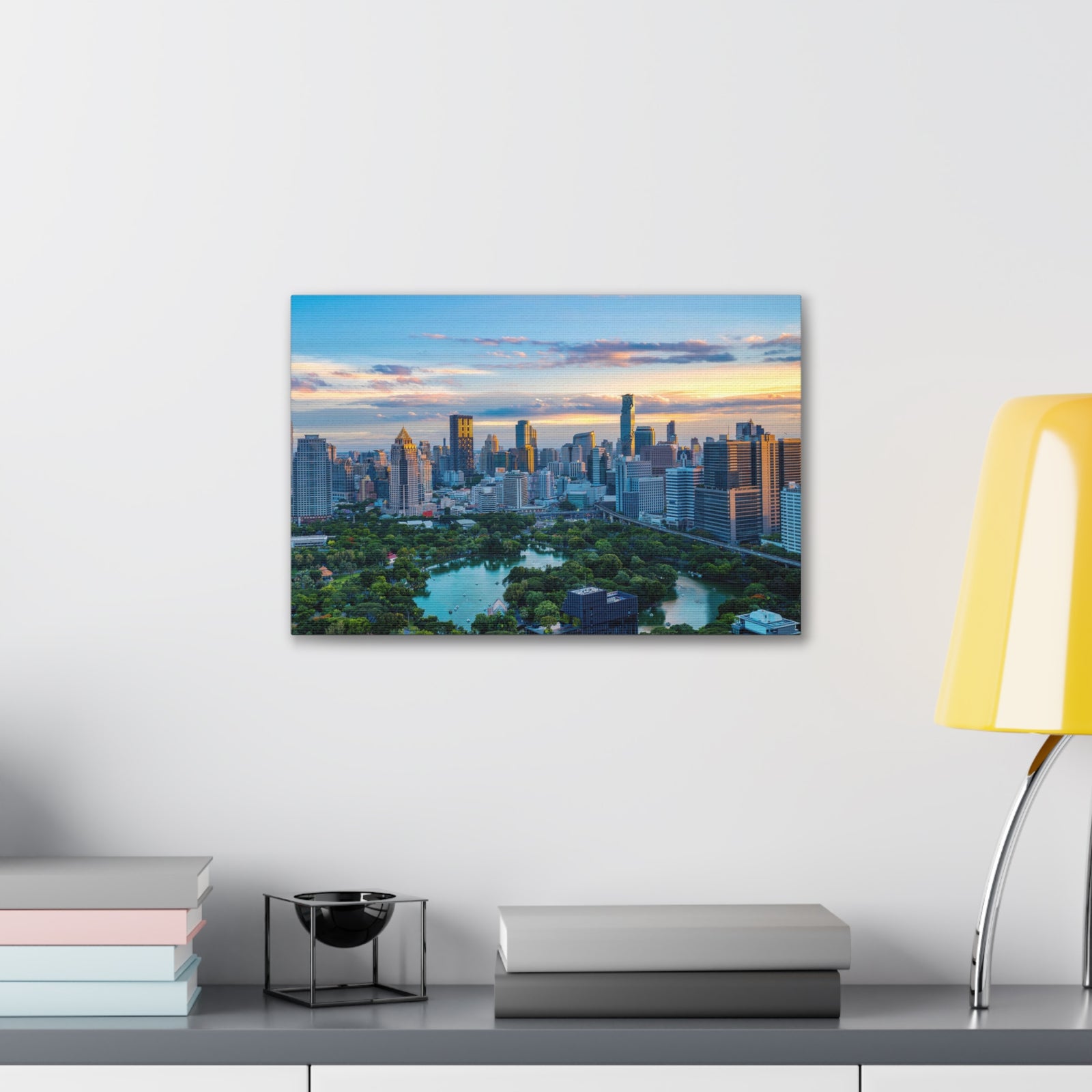 Bangkok Daytime Skyline Canvas Artwork High-Quality Breathtaking Stunning Cityscape for Home Decor Ready to Hang-Express Your Love Gifts