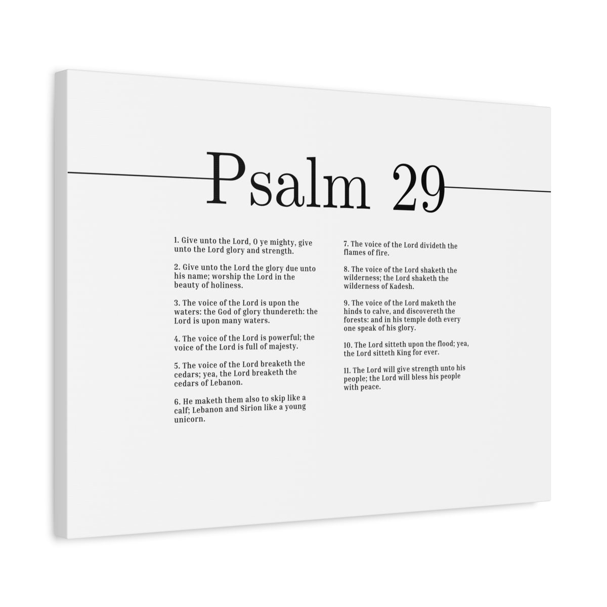 Scripture Canvas The Voice Of The Lord Is Powerful Psalm 29 Christian Wall Art Bible Verse Print Ready to Hang-Express Your Love Gifts