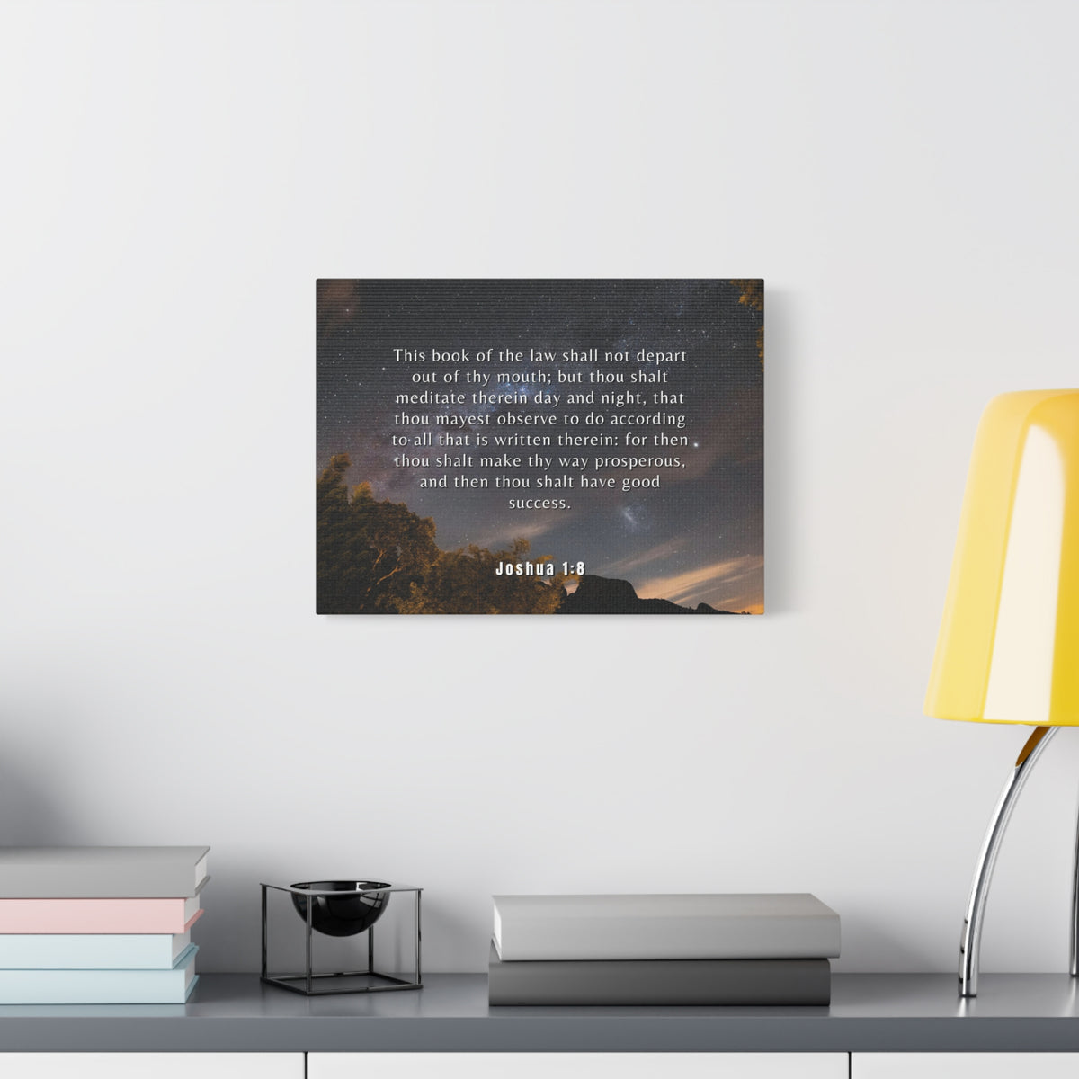 Scripture Canvas Good Success Joshua 1:8 Christian Wall Art Bible Verse Print Ready to Hang