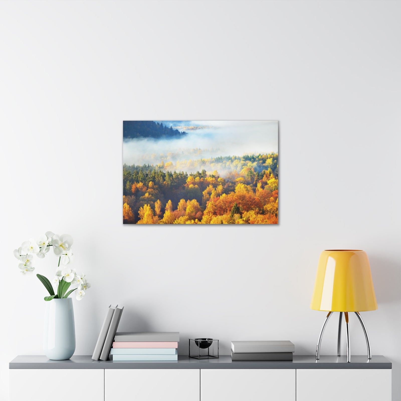 Forest Mystic Autumn Nature Wilderness Photography Canvas Wall Art for Home Decor Ready-to-Hang-Express Your Love Gifts