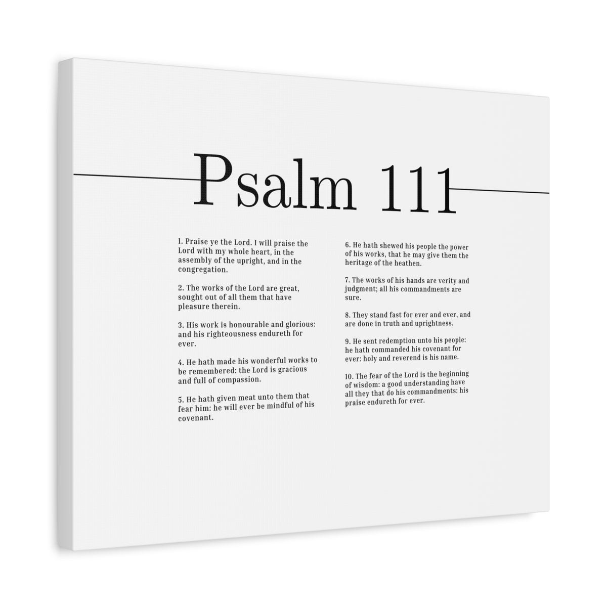 Scripture Canvas Works Of The Lord Psalm 111 Christian Wall Art Bible Verse Print Ready to Hang-Express Your Love Gifts