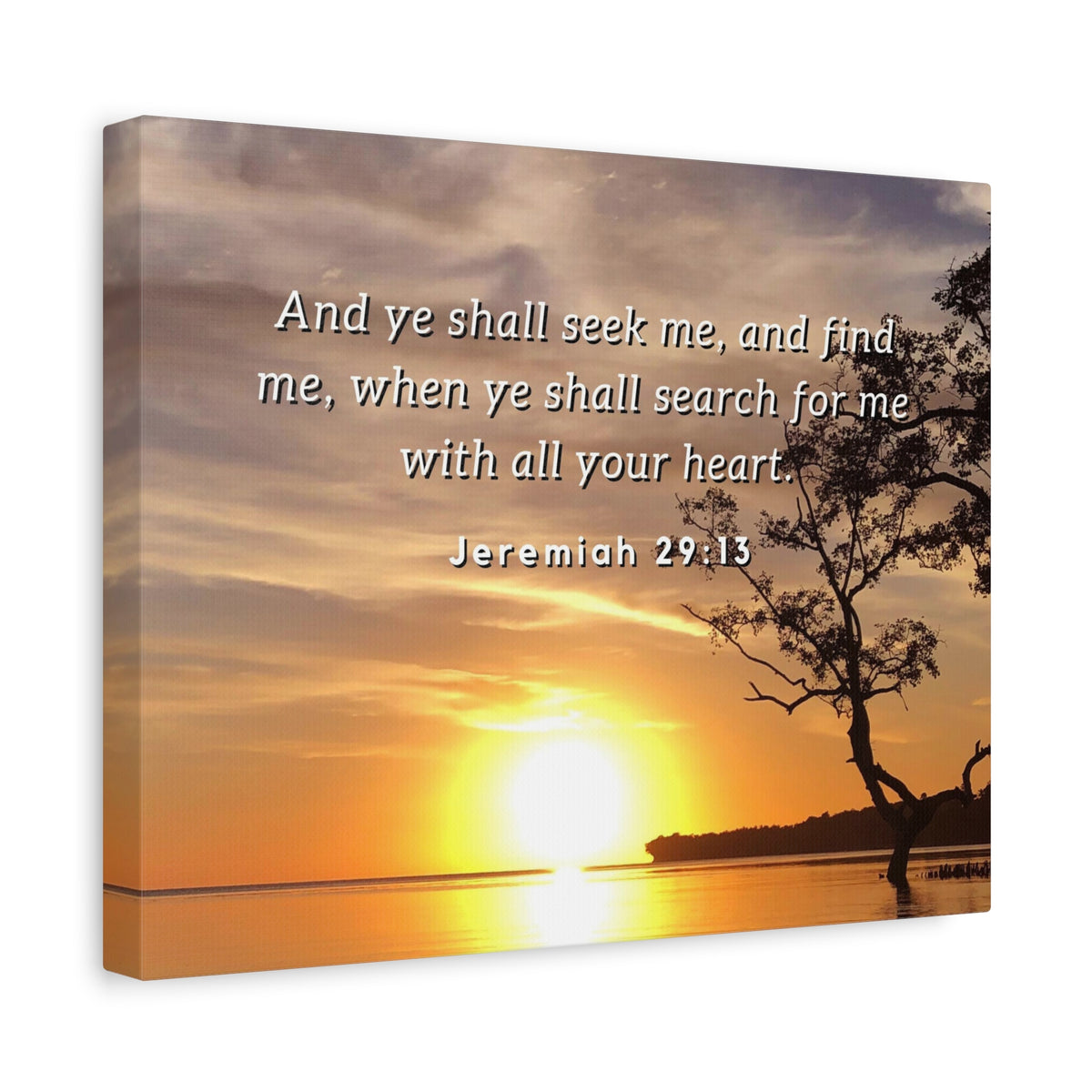 Scripture Walls All Your Heart Jeremiah 29:13 Bible Verse Canvas Christian Wall Art Ready to Hang-Express Your Love Gifts