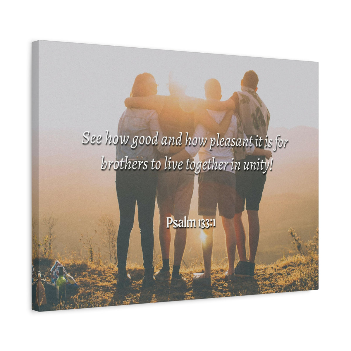 Scripture Canvas Together In Unity Psalms 133:1 Christian Wall Art Bible Verse Print Ready to Hang-Express Your Love Gifts