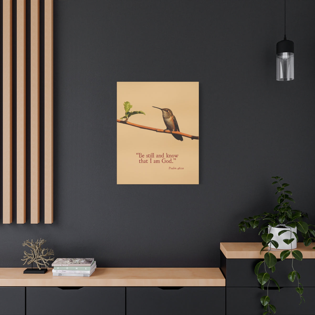 Scripture Canvas Know That I Am God Psalm 46:10 Christian Wall Art Bible Verse Print Ready to Hang-Express Your Love Gifts